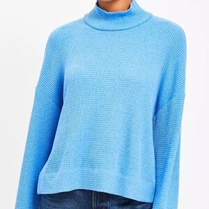 NWT LOFT Waffle Relaxed Mock Neck Top